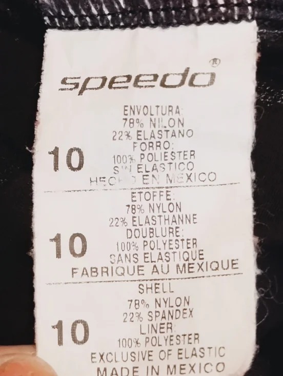 Speedo Black Racerback Women's One-Piece Swimsuit (#D-40) - Picture 5 of 5